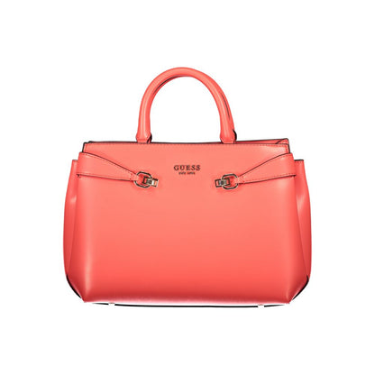Guess Jeans Red Polyethylene Women Handbag with chic design and iconic logo, perfect for trendsetting style and organization.