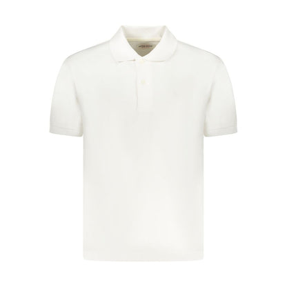 Guess Jeans White Cotton Men Polo Shirt - sleek short-sleeve, two-button placket, iconic Guess embroidery, luxury casual wear, 100% cotton
