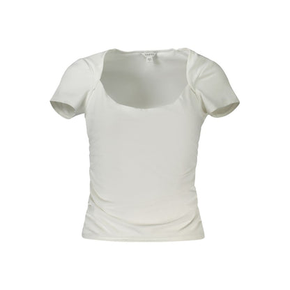 Guess Jeans White Spandex Women T-Shirt with wide neckline and short sleeves