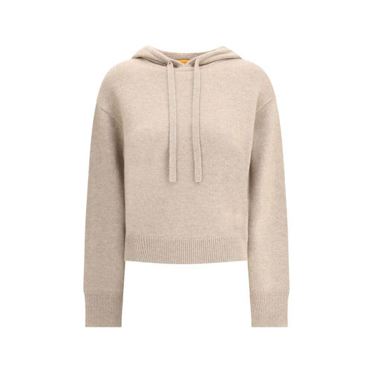 Guest in Residence Beige Cashmere Hoodie with adjustable drawstring hood, ribbed hem and cuffs for a relaxed, sophisticated style.