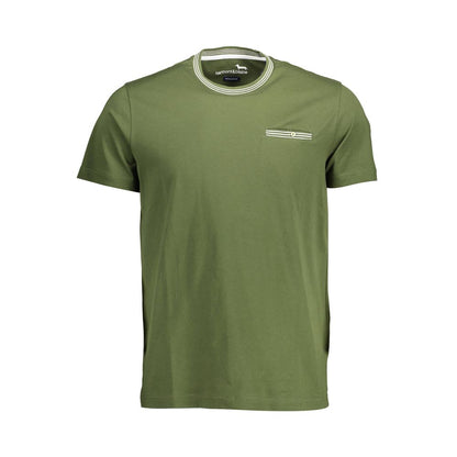 Harmont & Blaine Green Cotton Men T-Shirt with signature pocket and contrasting details.