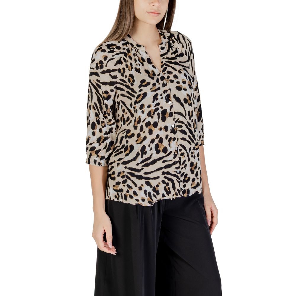 ICHI Beige Viscose Blouse