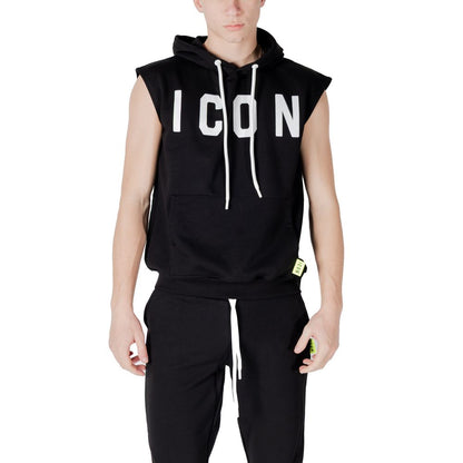 Icon Black Cotton Hoodie