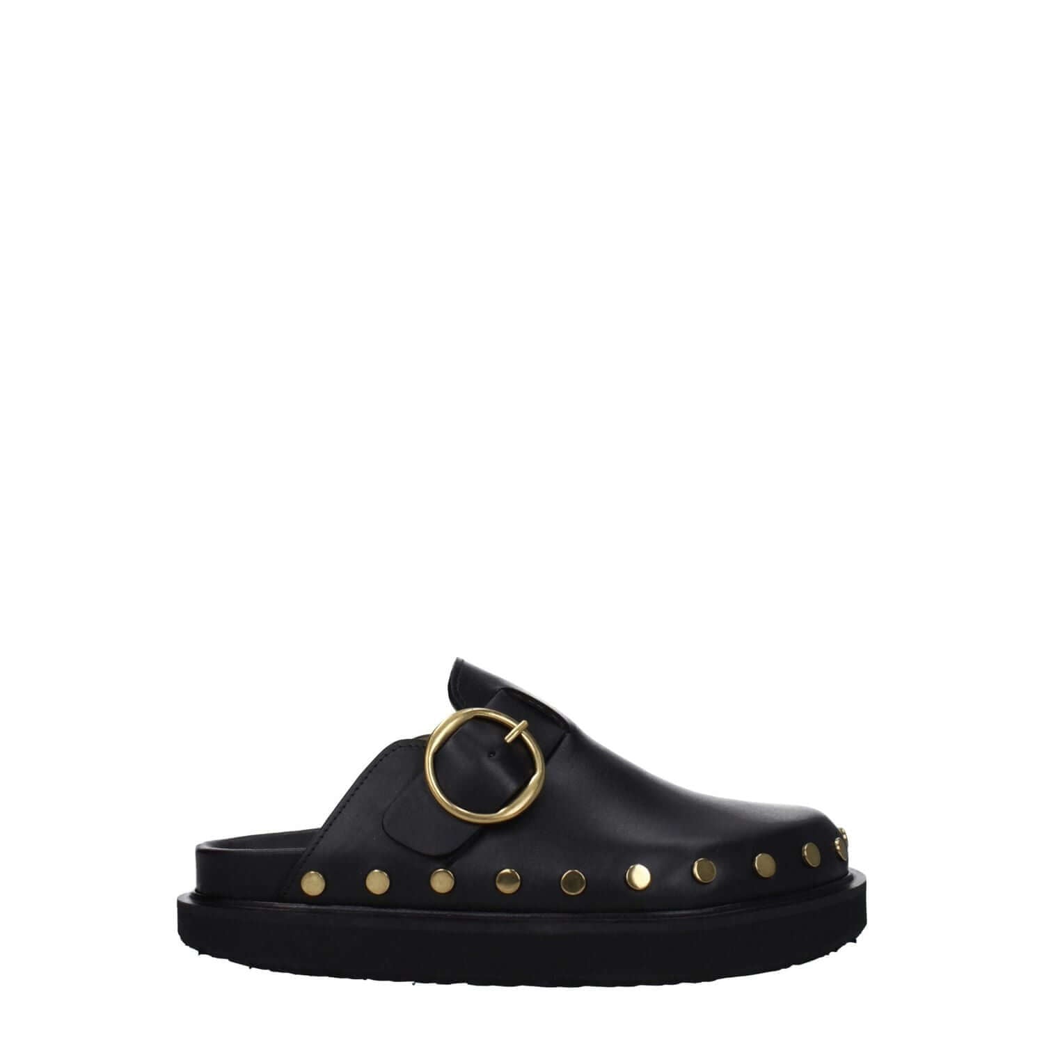 Isabel Marant Black Leather Slippers
