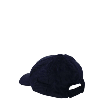 Back view of Isabel Marant Blue Cotton Cap (Baseball Hat) featuring strap closure and midnight blue color.