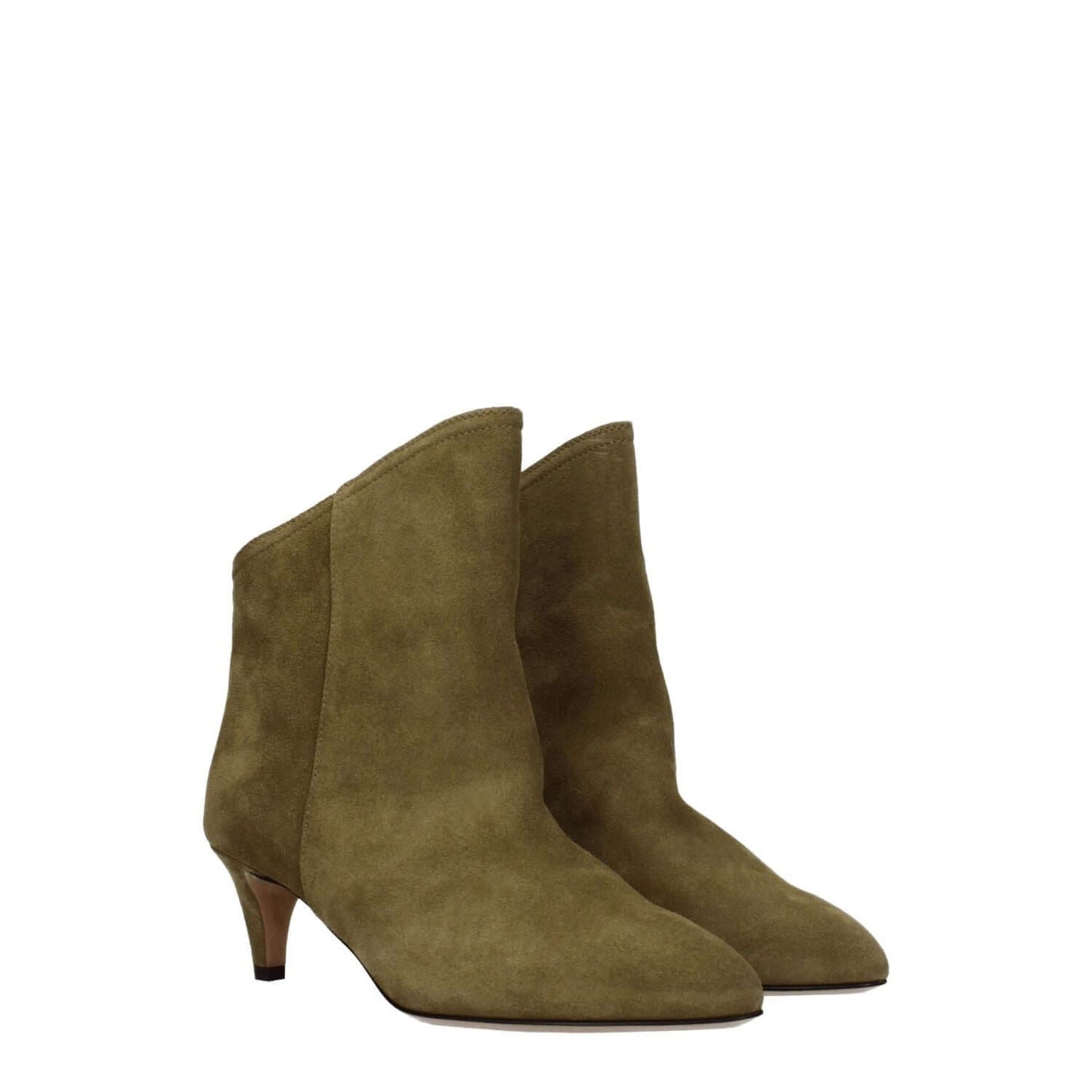 Isabel Marant Gray Leather Ankle Boots with pointy toe and mid heels, MPN BO0024FAA1A32S50TA, suede upper, leather sole, turtledove accents.