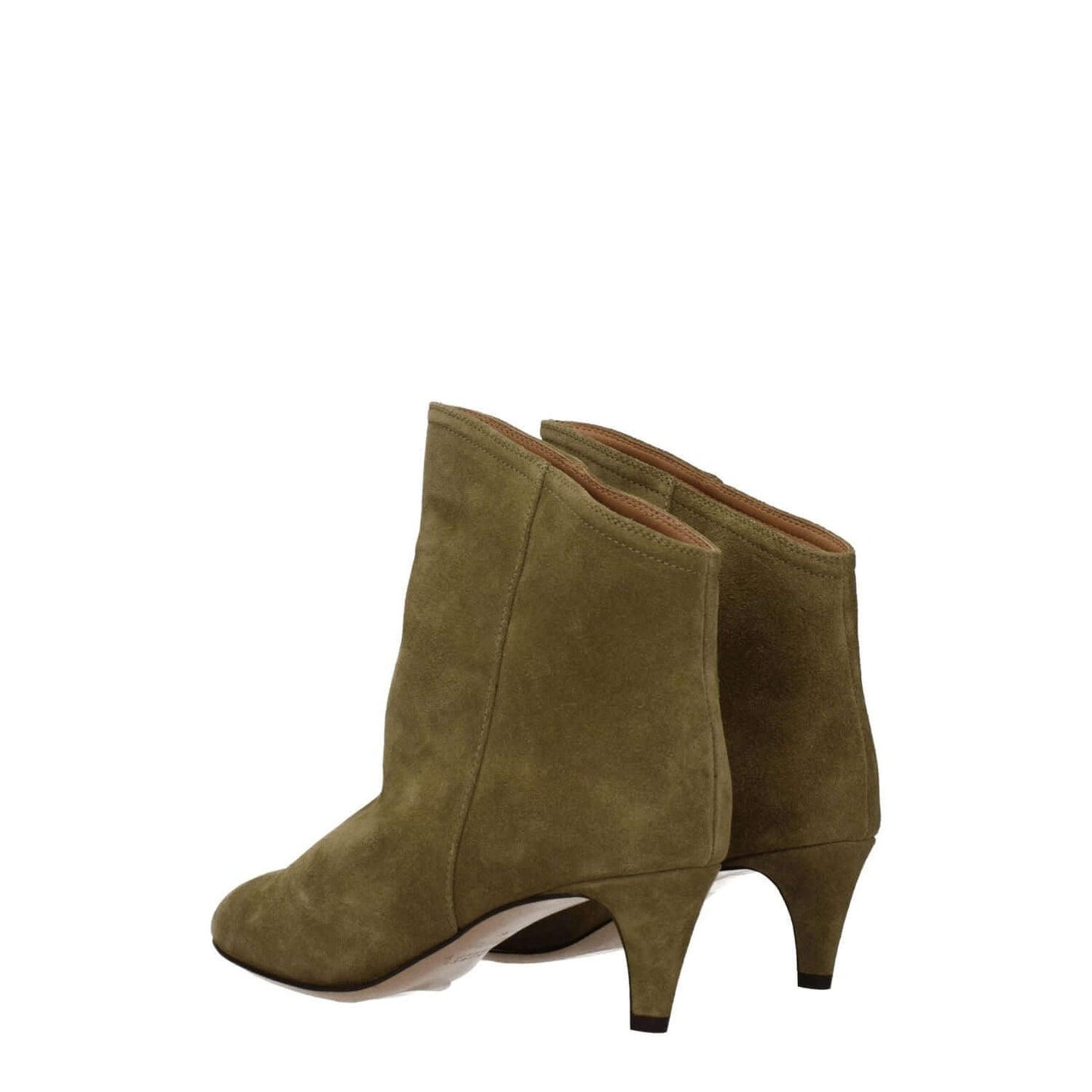 Isabel Marant Gray Leather Ankle Boots with pointy toe and mid heels, featuring suede outer and leather sole, style: country.