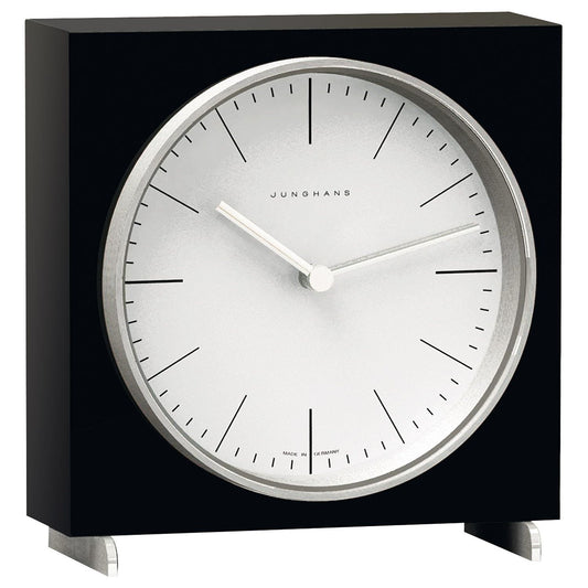JUNGHANS MOD. 383_2202-00 stylish clock with sleek black frame and minimalist design.