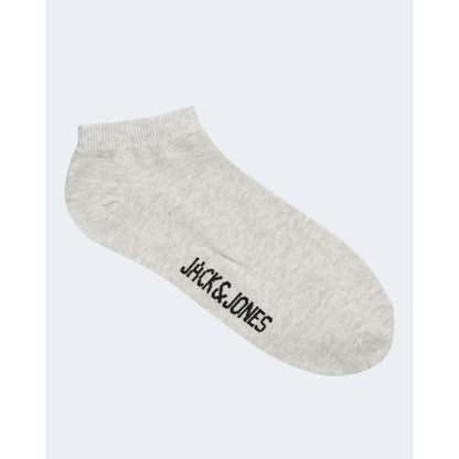 Jack Jones Gray Cotton Socks - comfortable short socks for men in a 5-pack, perfect for everyday wear, made of cotton, polyester, elastane.