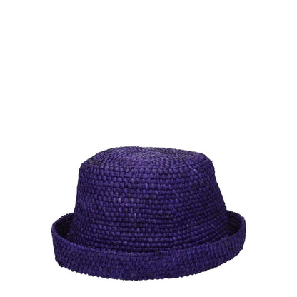Jacquemus Purple Raffia Hat featuring a vibrant violet hue and front logo, crafted from 100% raffia. MPN: 235AC4505046650.