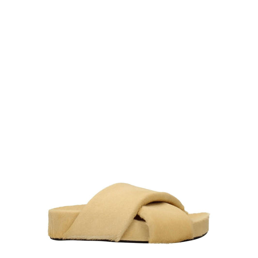 Jil Sander Beige Horsehair Slippers