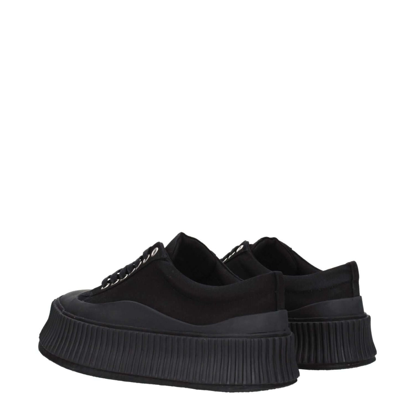 Jil Sander Black Fabric Chunky Sneakers