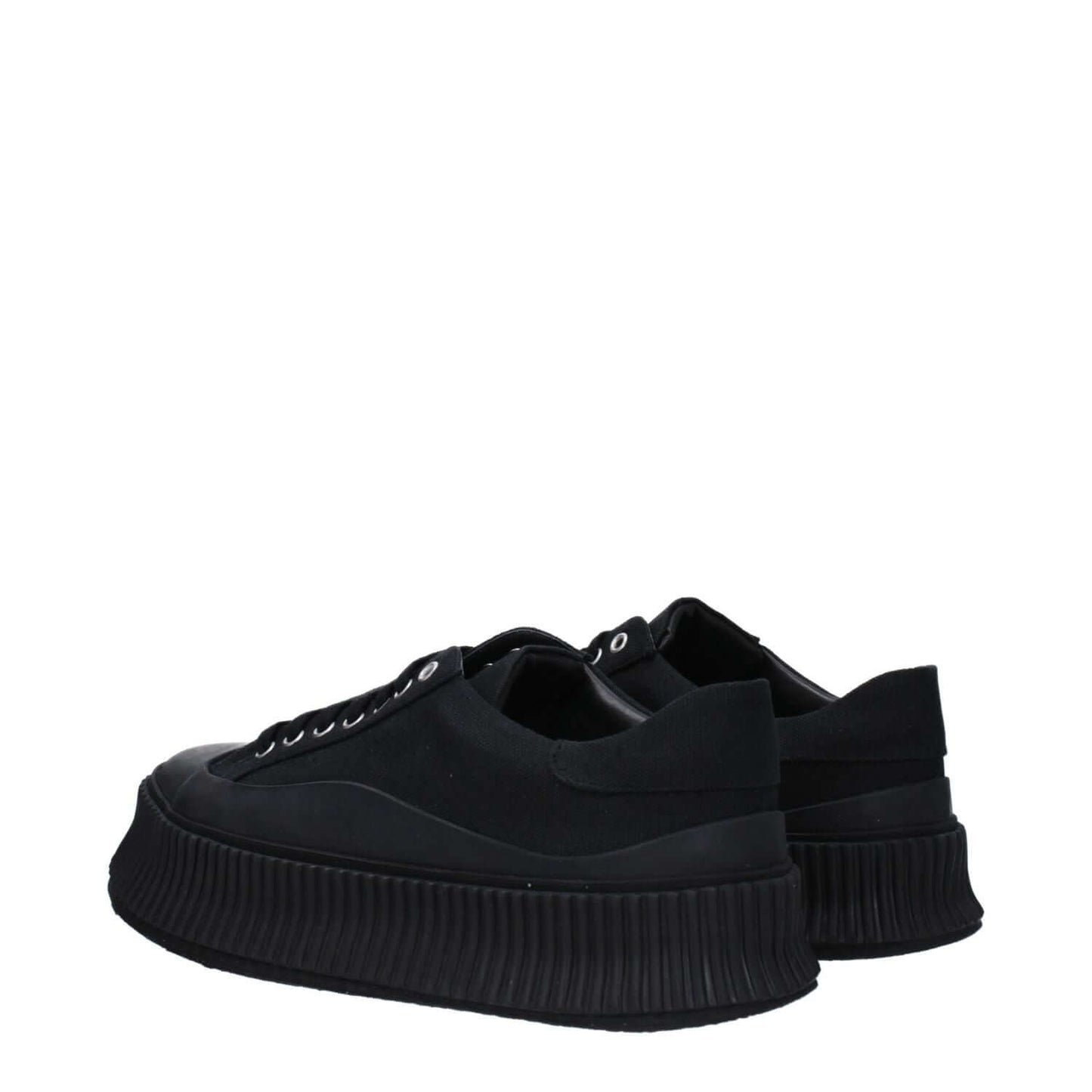 Jil Sander Black Fabric Platform Sneakers