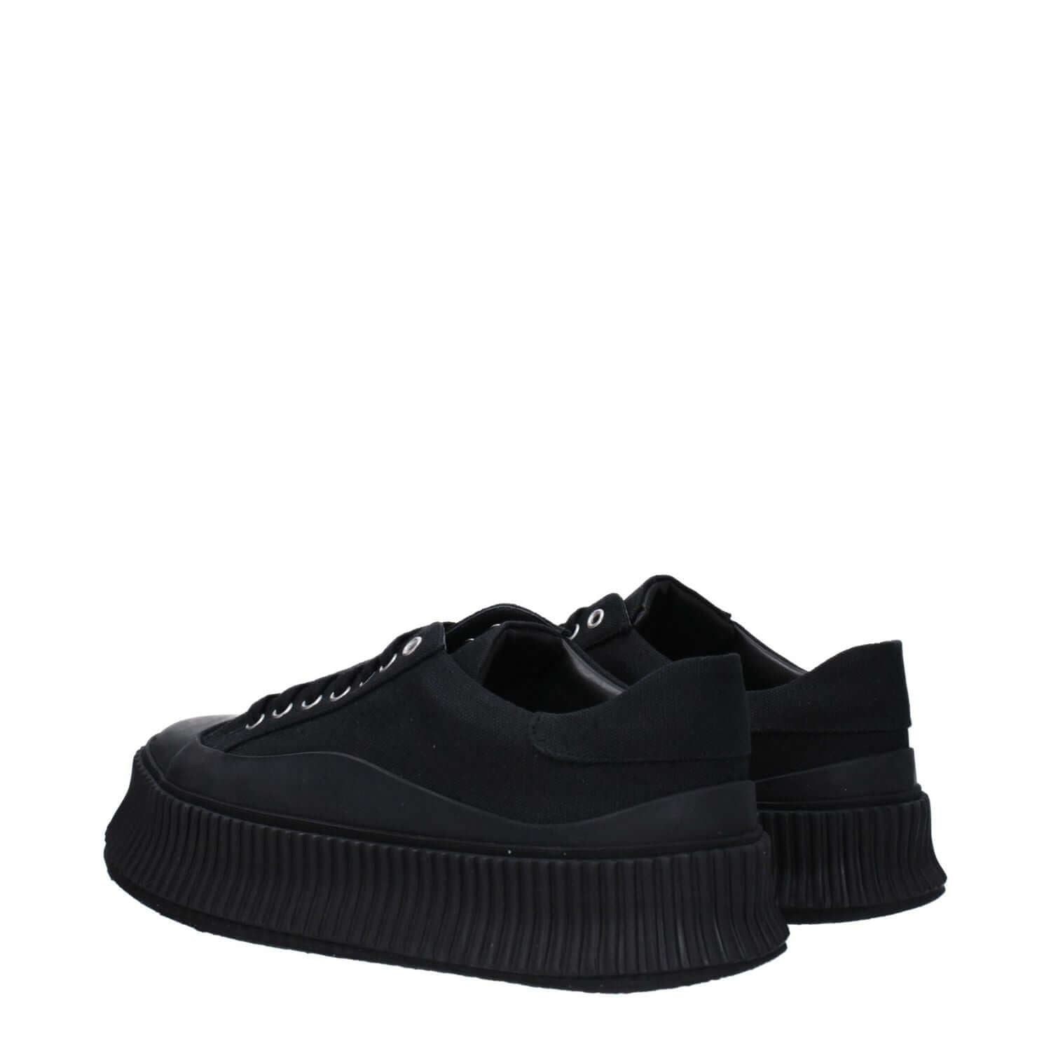 Jil Sander Black Fabric Platform Sneakers