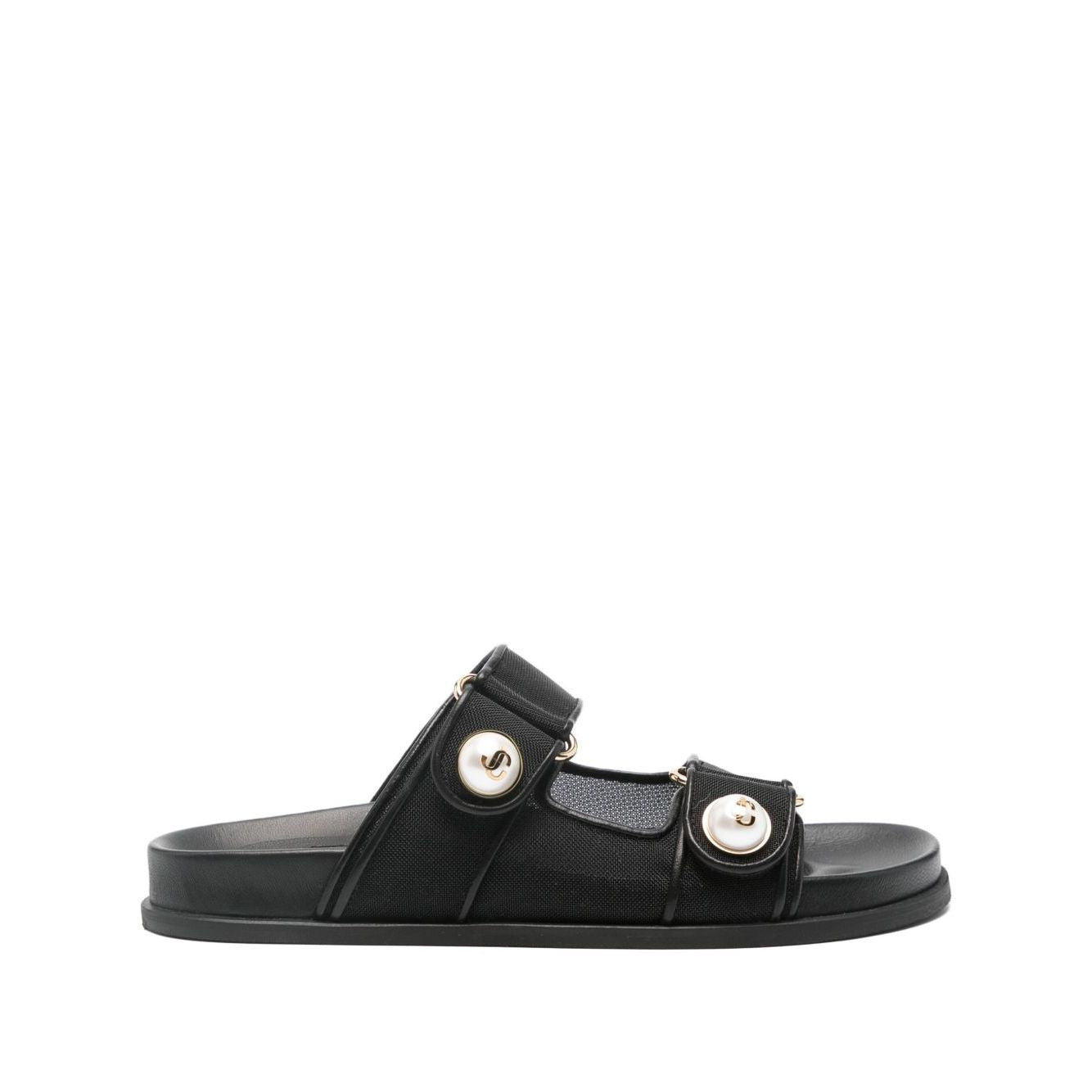 Jimmy Choo Fayence Sandal Low leather sandals with pearls