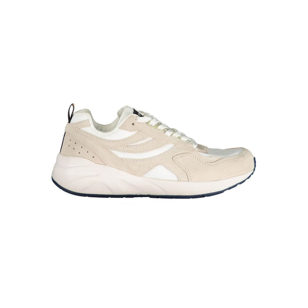 K-WAY Beige Nylon Sneaker with contrast details and logo, featuring sports footwear design with laces.