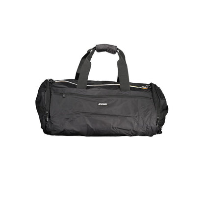 K-WAY Black Polyamide Luggage And Travel bag with adjustable strap, multiple pockets, and zip closure.