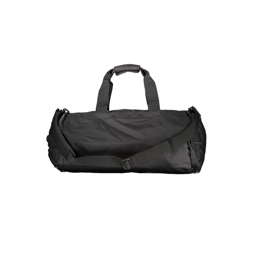 K-WAY Black Polyamide Luggage And Travel with adjustable strap, multiple handles, and external pockets.
