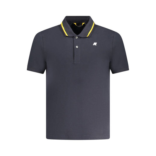 K-WAY Blue Cotton Polo Shirt with short sleeves, 2 buttons, and contrasting details featuring the K-WAY logo.