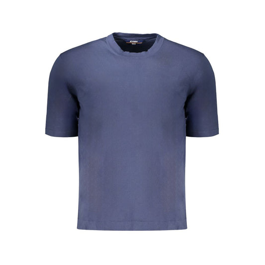 K-WAY Blue Cotton Sweater short sleeved t-shirt with crew neck and logo