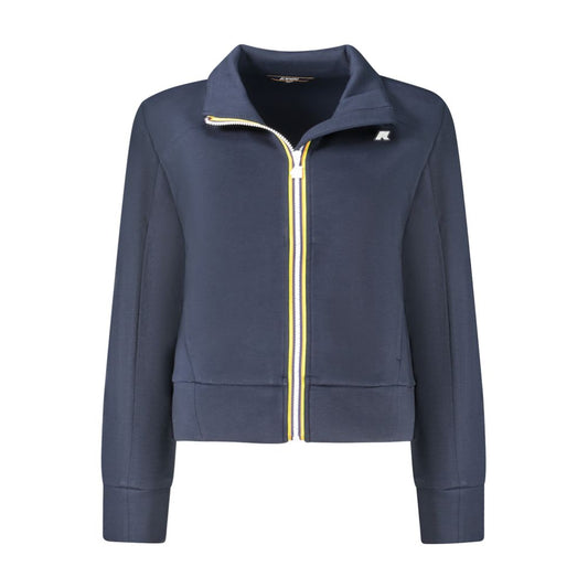 K-WAY Blue Polyester Women Sweater with zipper and iconic logo