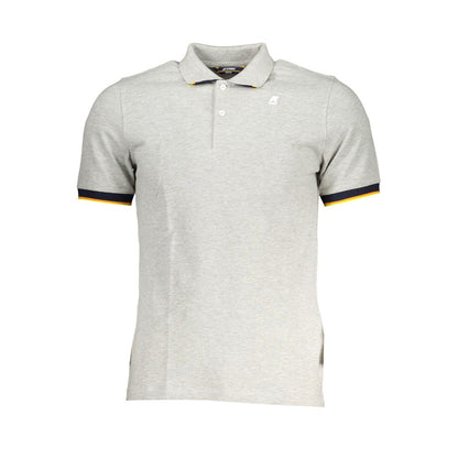 K-WAY Brown Cotton Men Polo Shirt with sleek 2-button placket and contrast details, iconic logo on chest, short-sleeved summer wear