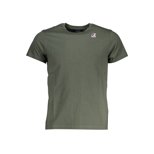 K-WAY Green Cotton T-Shirt with crew neck, short sleeves and logo print design.
