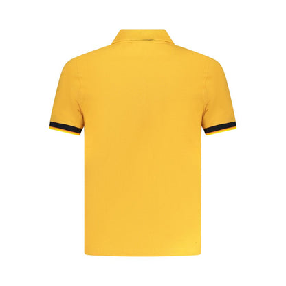 K-WAY Orange Cotton Polo Shirt, short sleeve with 2 buttons, contrasting details, logo on back view.