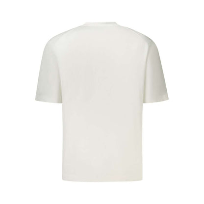 K-WAY White Cotton Sweater featuring short sleeves, crew neck, and logo.