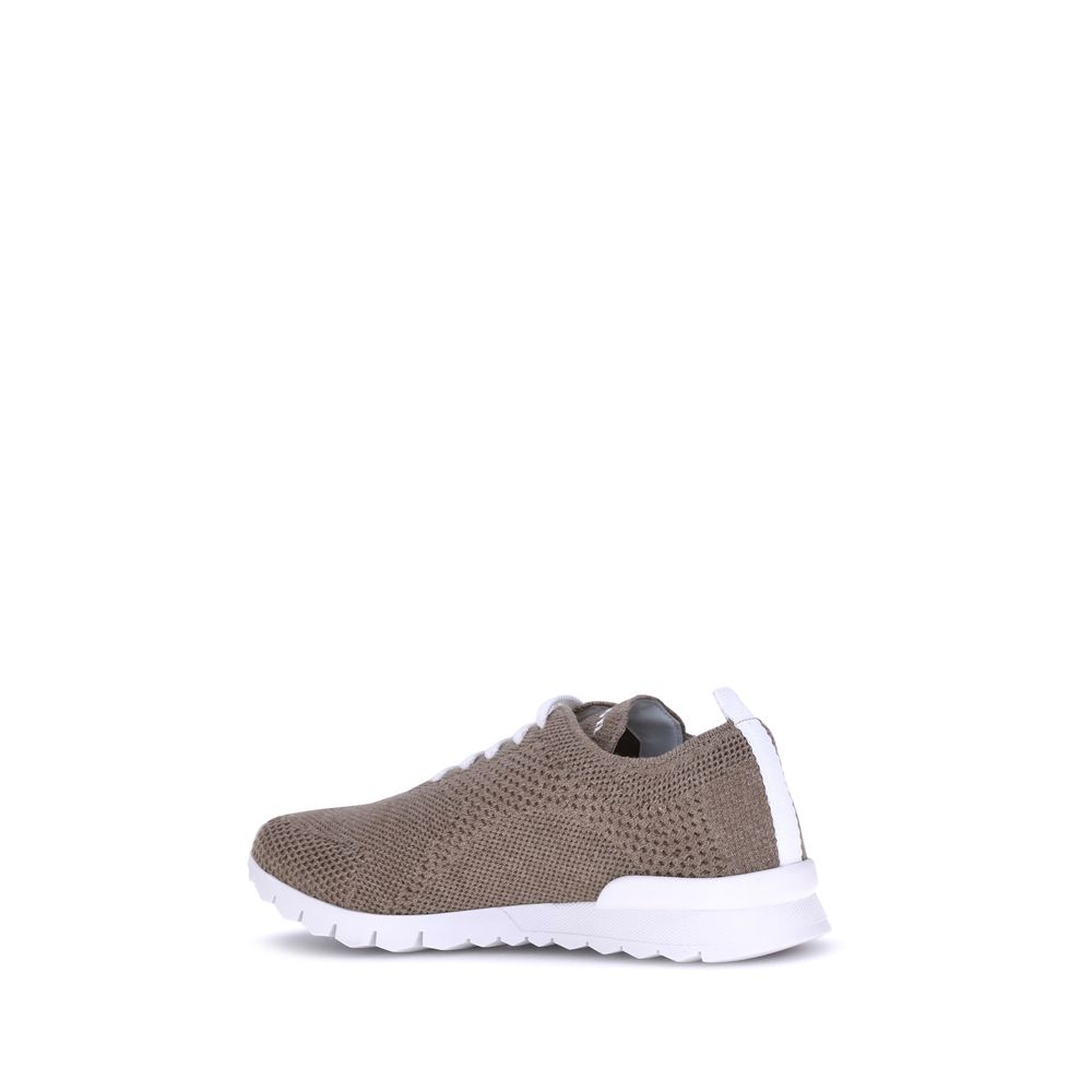 Kiton Brown Cotton Athletic Sneakers