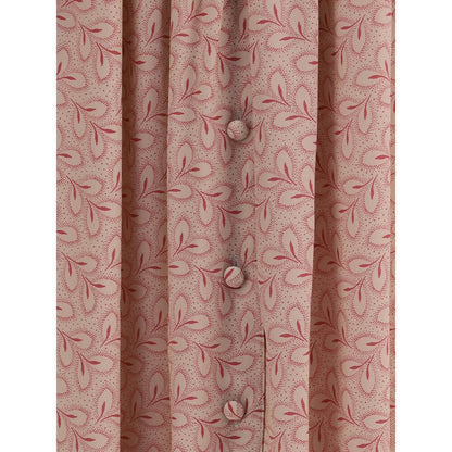 Close-up of Kristina Ti Multicolor Silk Long Skirt with delicate foliage print and button closure, showcasing elegant boho style.