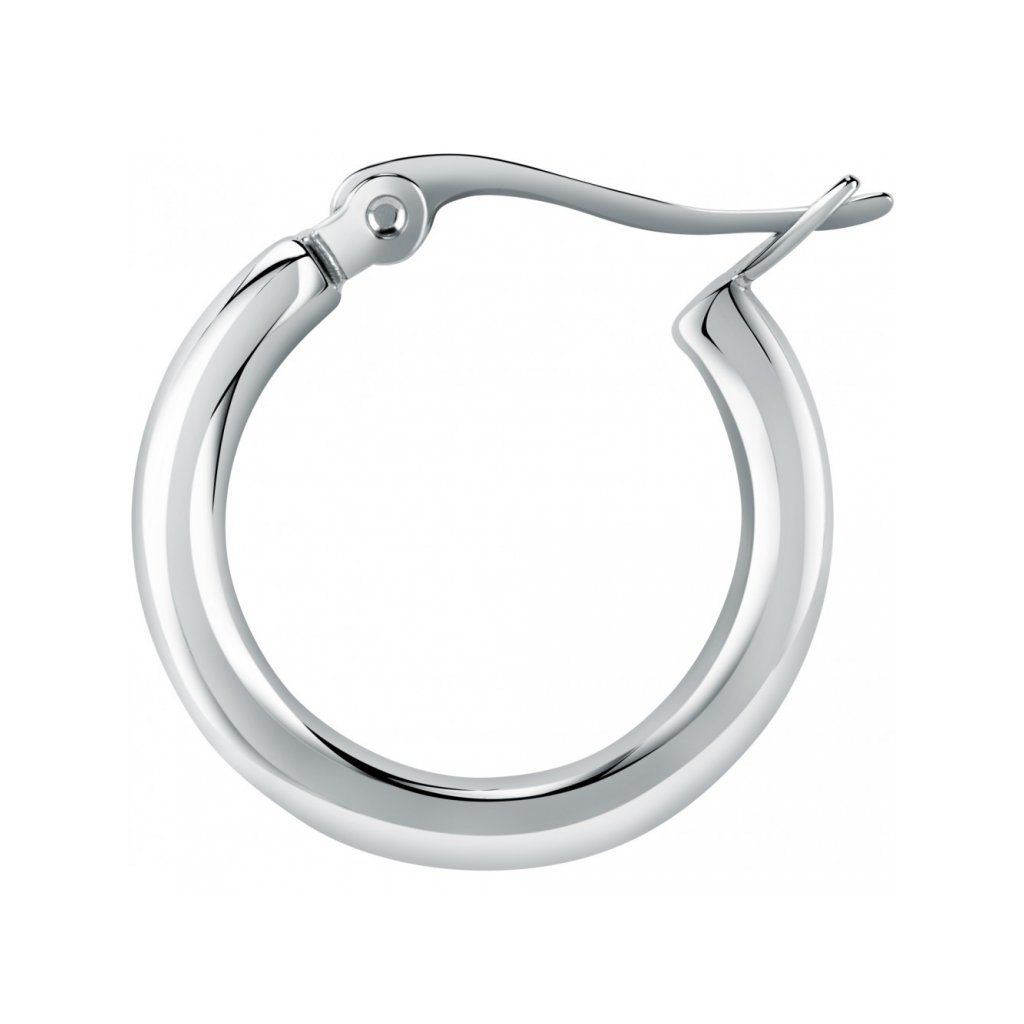 Silver hoop earring from LA PETITE STORY JEWELRY Mod. LPS02ARQ182 collection on white background.