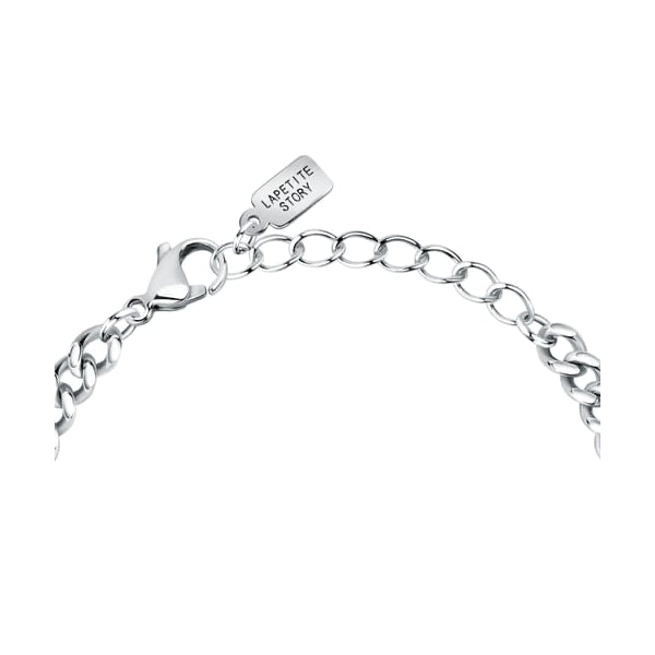 Elegant silver bracelet by LA PETITE STORY JEWELRY Mod. LPS05ASD38 with chain design and branded tag.