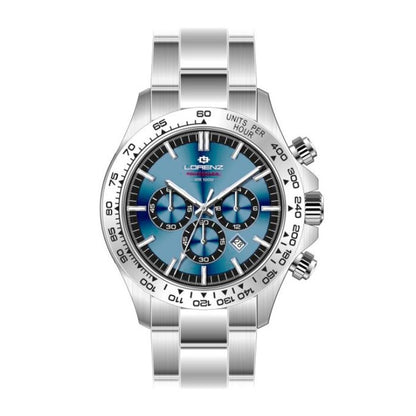 LORENZ MOD. 26175CC stainless steel chronograph wristwatch for gents with quartz movement and 10 ATM water resistance.