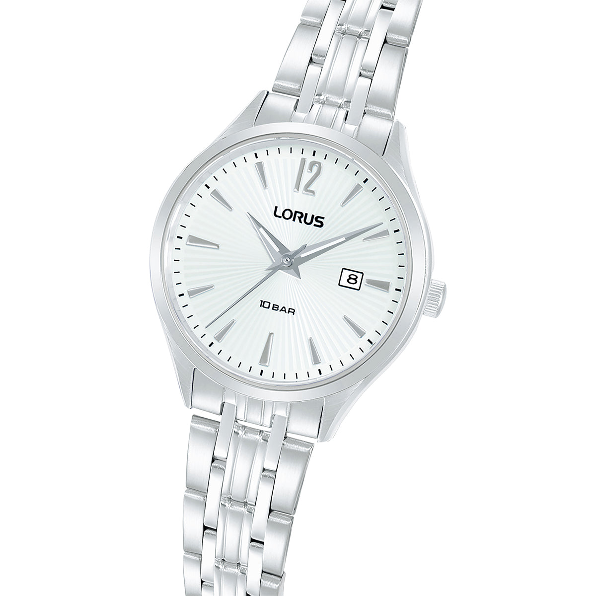 Silver LORUS WATCHES Mod. RJ201CX9 with date display and stainless steel bracelet