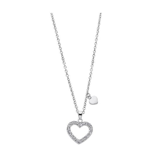 Heart-shaped necklace from LOTUS JEWELS JEWELRY Mod. LS2026-1/1 with crystal embellishments.