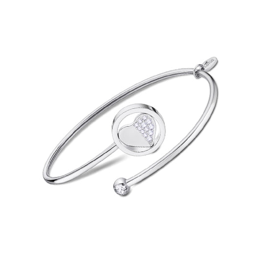 Elegant silver bracelet from LOTUS JEWELS JEWELRY Mod. LS2169-2/2 featuring a heart-shaped design with sparkling accents.