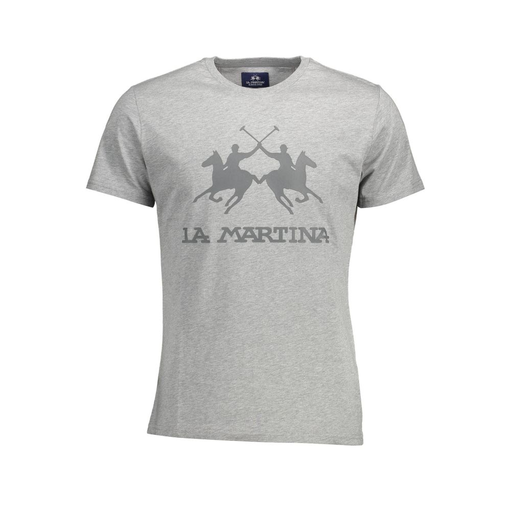 La Martina Brown Cotton Men T-Shirt with La Martina logo and crew neck design