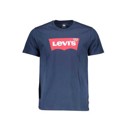 Levi's Blue Cotton Men T-Shirt with logo, pure cotton for comfort, stylish and bold blue hue, ideal for casual sophistication.