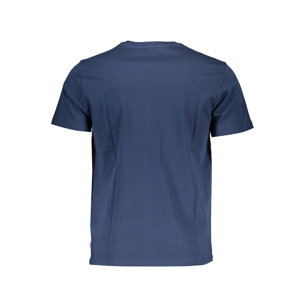 Levi's Blue Cotton Men T-Shirt, back view showcasing pure cotton fabric and bold blue color, perfect for casual sophistication.