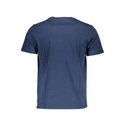 Levi's Blue Cotton Men T-Shirt, back view showcasing pure cotton fabric and bold blue color, perfect for casual sophistication.