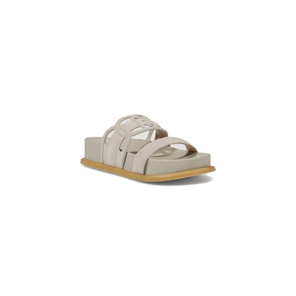 Liu Jo Gray Leather Flat Sandals