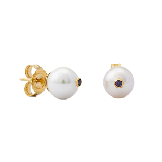 MAJORICA JEWELRY Mod. 17355.01.1.E00.906.1 pearl earrings with gold accents, elegant stud design