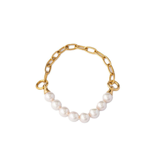 MAJORICA JEWELRY Mod. 17362.01.1.000.010.1 gold chain bracelet with pearls