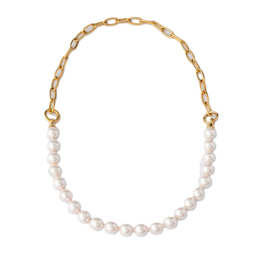 MAJORICA JEWELRY Mod. 17364.01.1.000.010.1 gold chain and pearl necklace