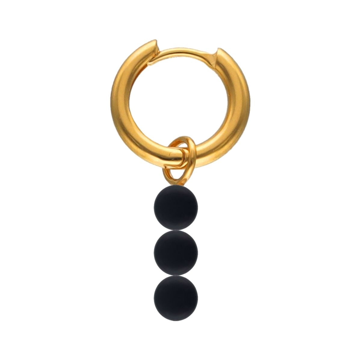 Gold and black beaded earring from MAJORICA JEWELRY Mod. 17535.07.1.E00.909.1 collection.