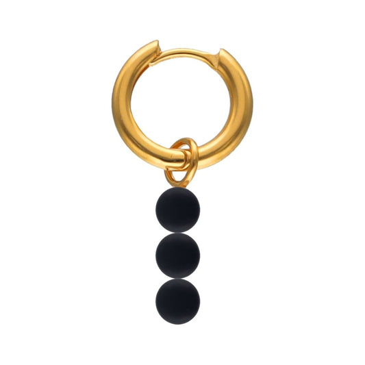 Gold and black beaded earring from MAJORICA JEWELRY Mod. 17535.07.1.E00.909.1 collection.