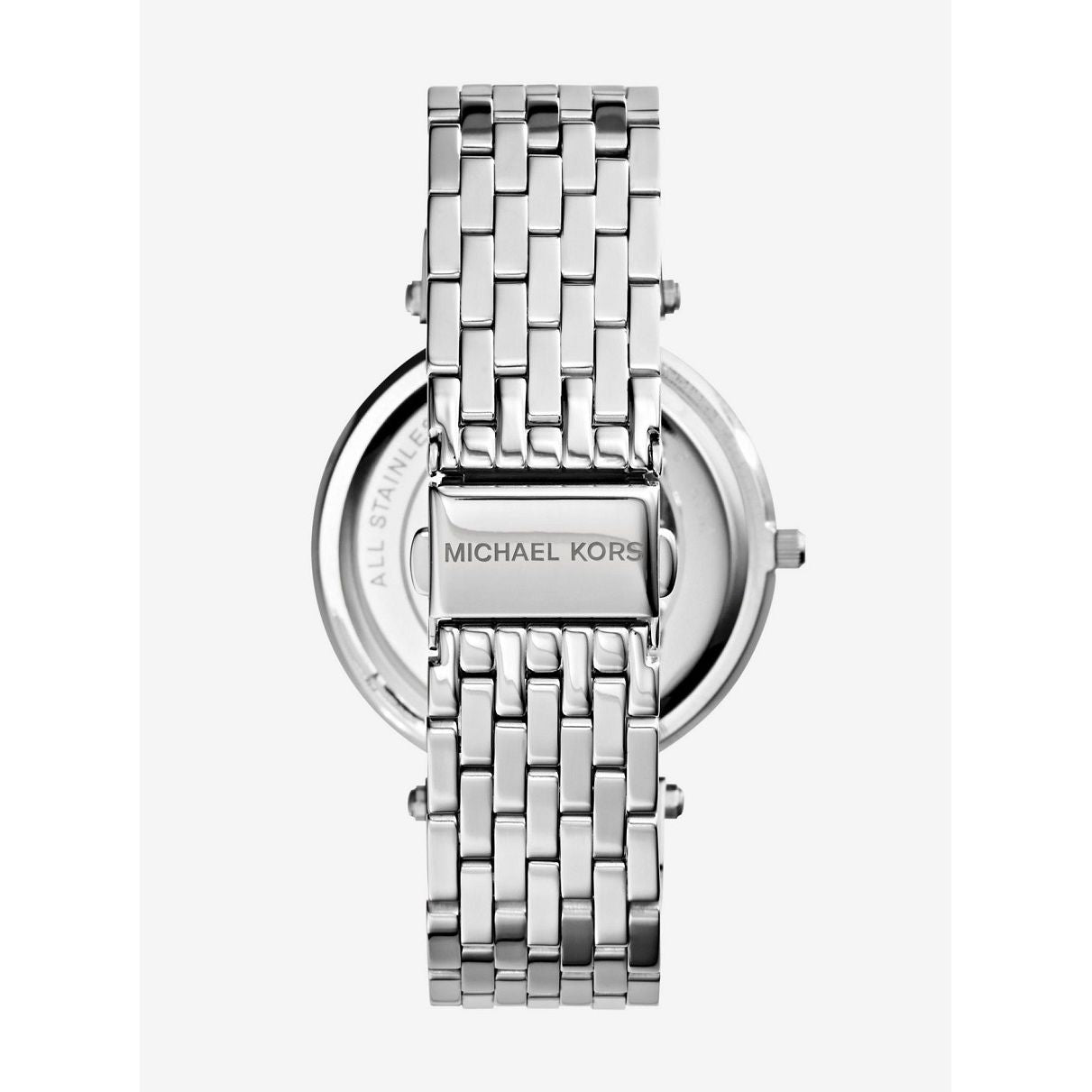 Close-up of the stainless steel bracelet of MICHAEL KORS WATCHES Mod. MK3190 showcasing the clasp design.