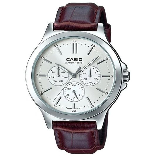 CASIO COLLECTION Mod. MULTIFUNCTION SILVER, Leather-0