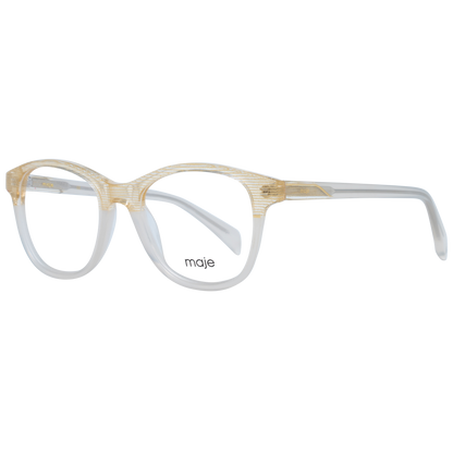 Maje Beige Acetate Glasses (Frames) for women, full-rim trapezium style with multicolor frame, size 48-18-140.